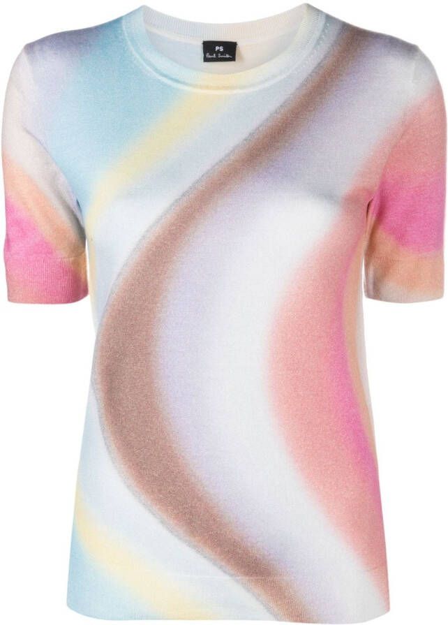 PS Paul Smith T-shirt met tie-dye print Roze