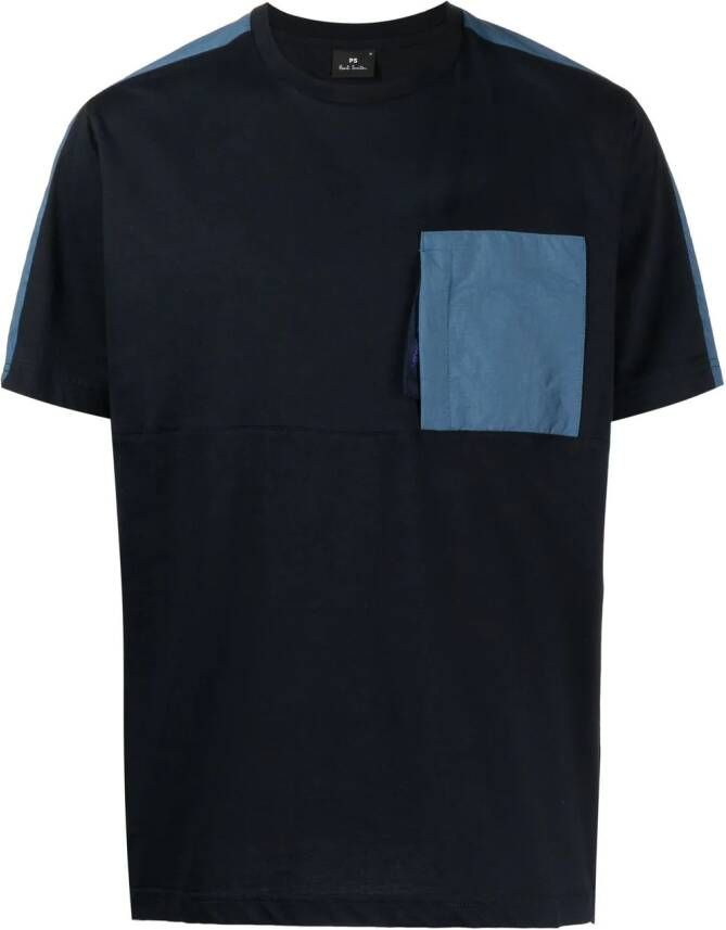 PS Paul Smith Tweekleurig T-shirt Blauw