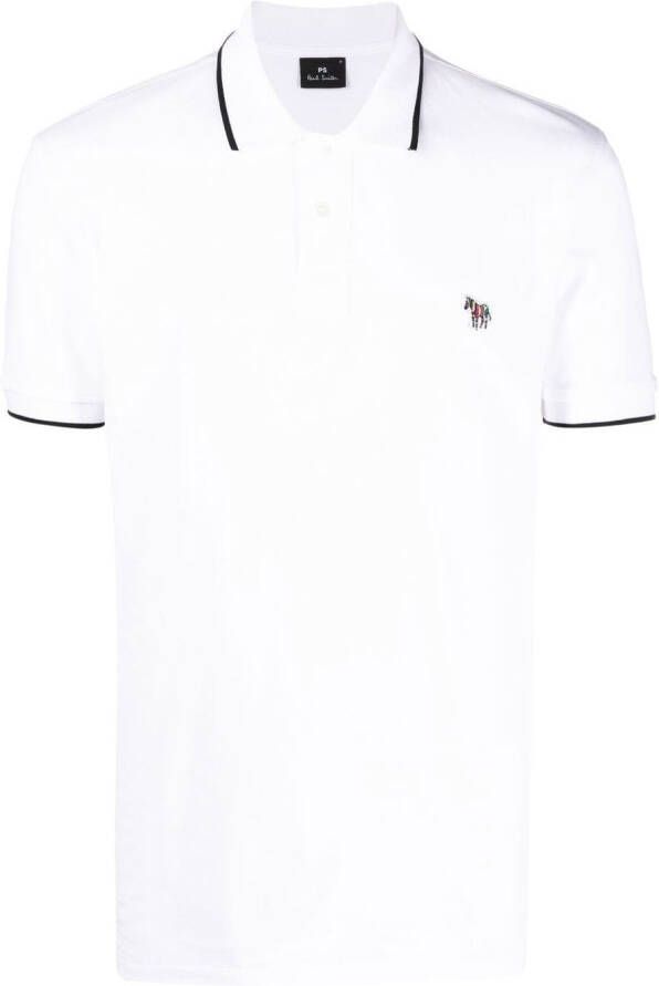 PS Paul Smith Poloshirt met zebraprint Wit