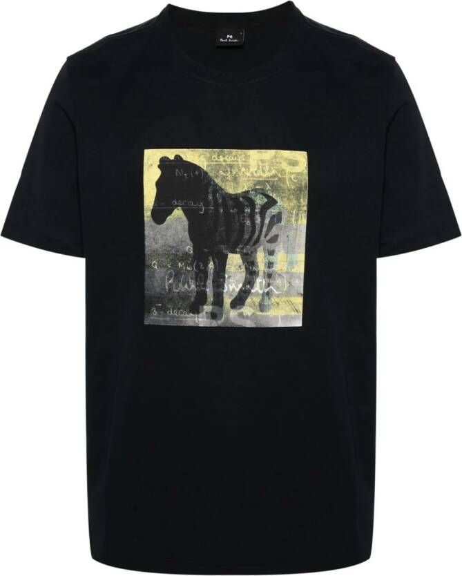 PS Paul Smith T-shirt met zebraprint Zwart