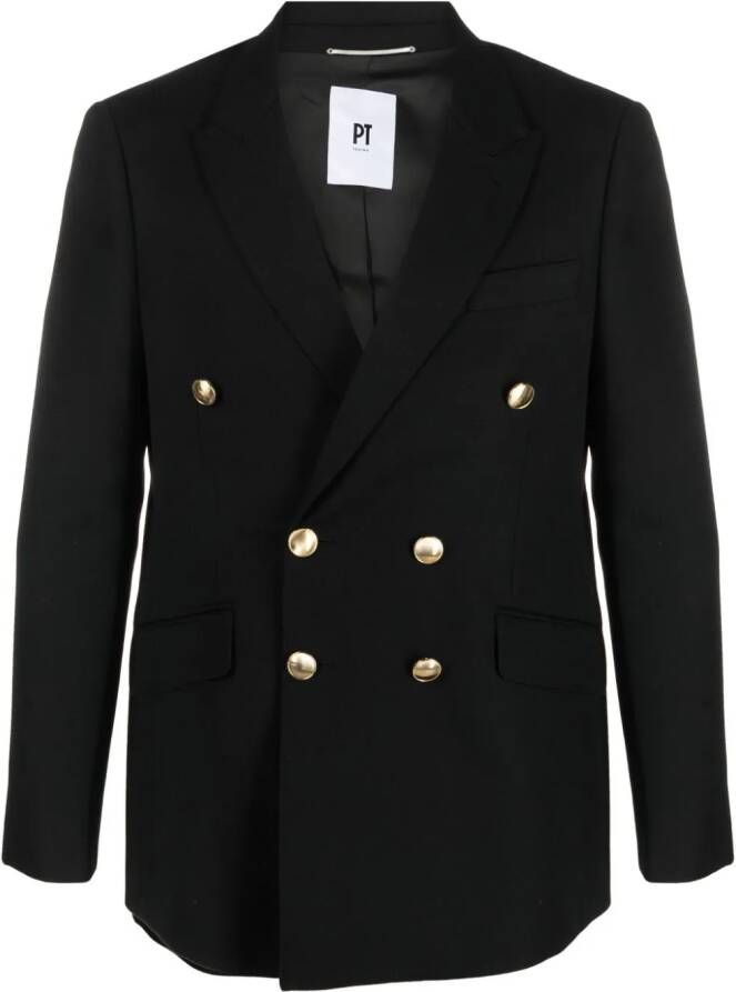 PT Torino Blazer met dubbele rij knopen Zwart