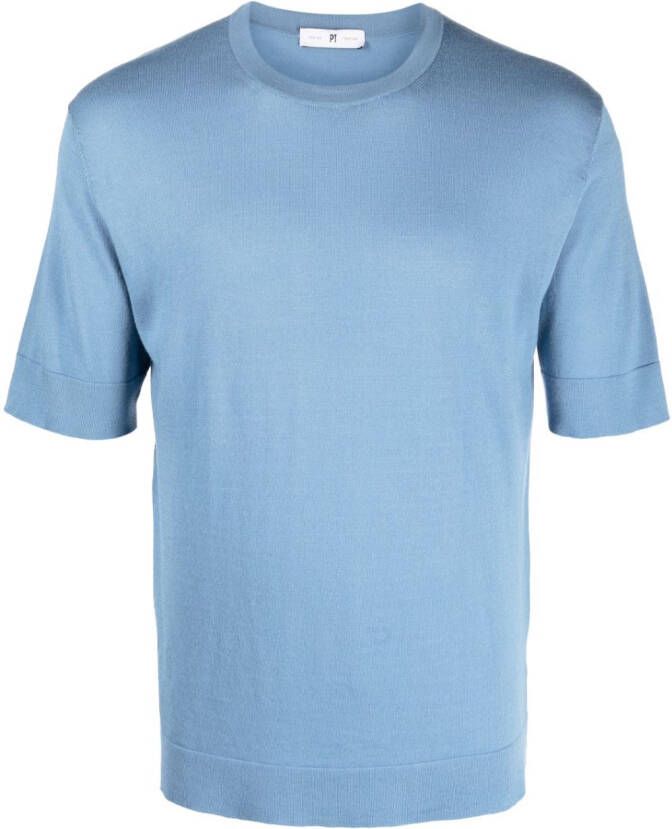 PT Torino T-shirt van katoen-zijdemix Blauw