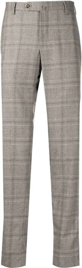 PT Torino Geruite pantalon Grijs