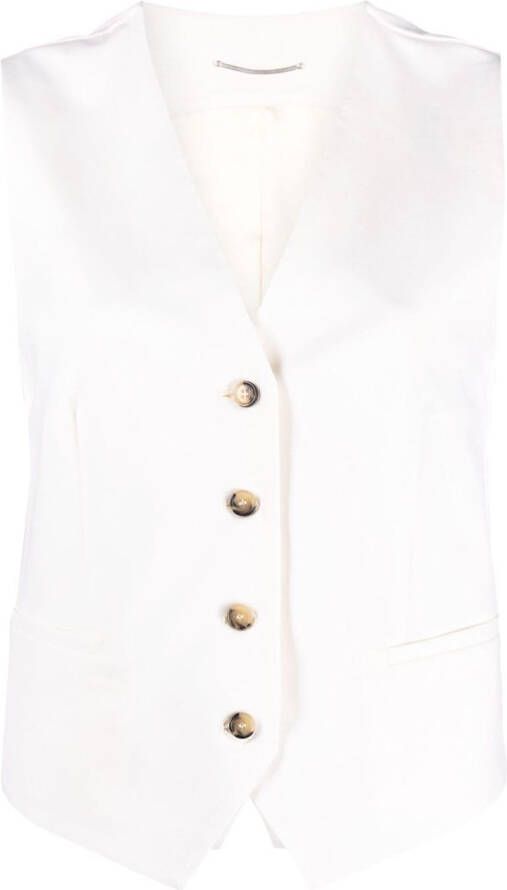 PT Torino Gilet met V-hals Beige