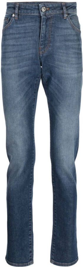 PT Torino Jeans met verwassen effect Blauw