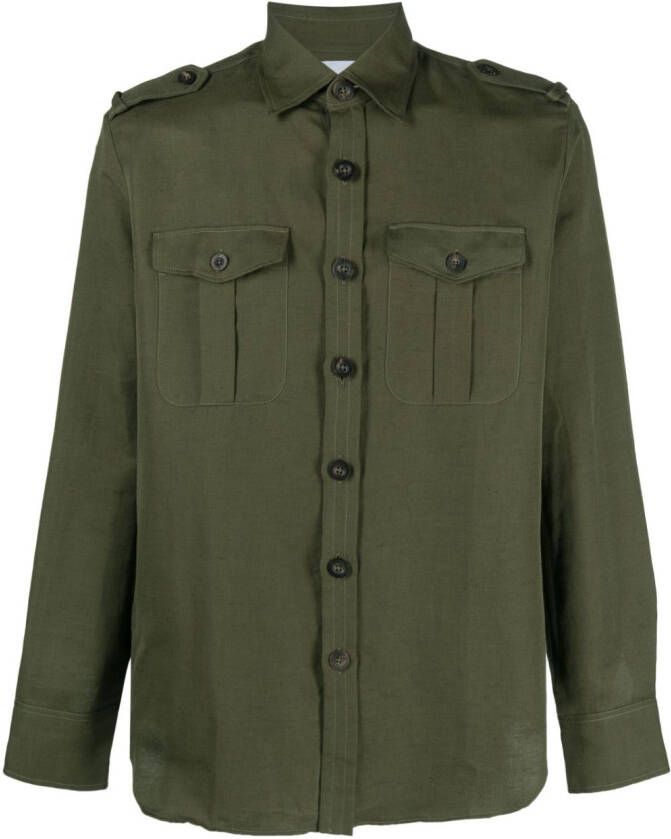 PT Torino Overhemd met knopen Groen