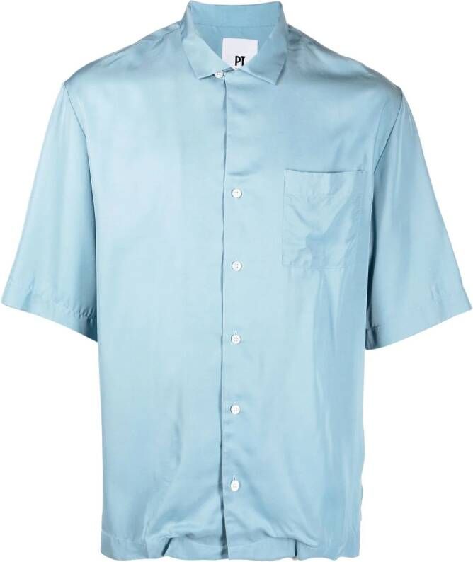 PT Torino Overhemd met korte mouwen Blauw