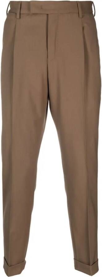 PT Torino Pantalon met geplooid detail Bruin