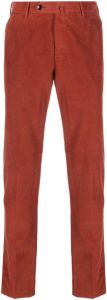 PT Torino pressed-crease corduroy chino trousers Rood