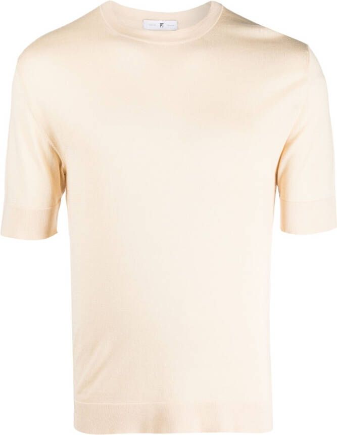 PT Torino T-shirt met ronde hals Beige