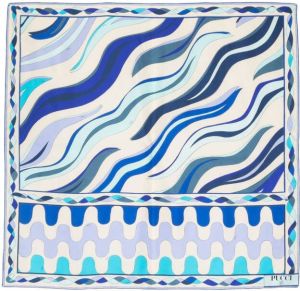PUCCI Sjaal met abstract patroon Blauw