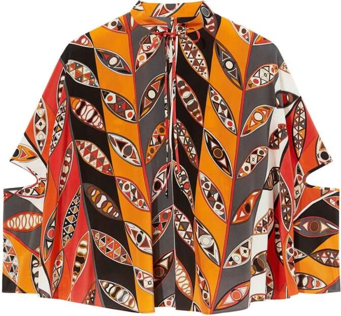 PUCCI Blouse met print Oranje