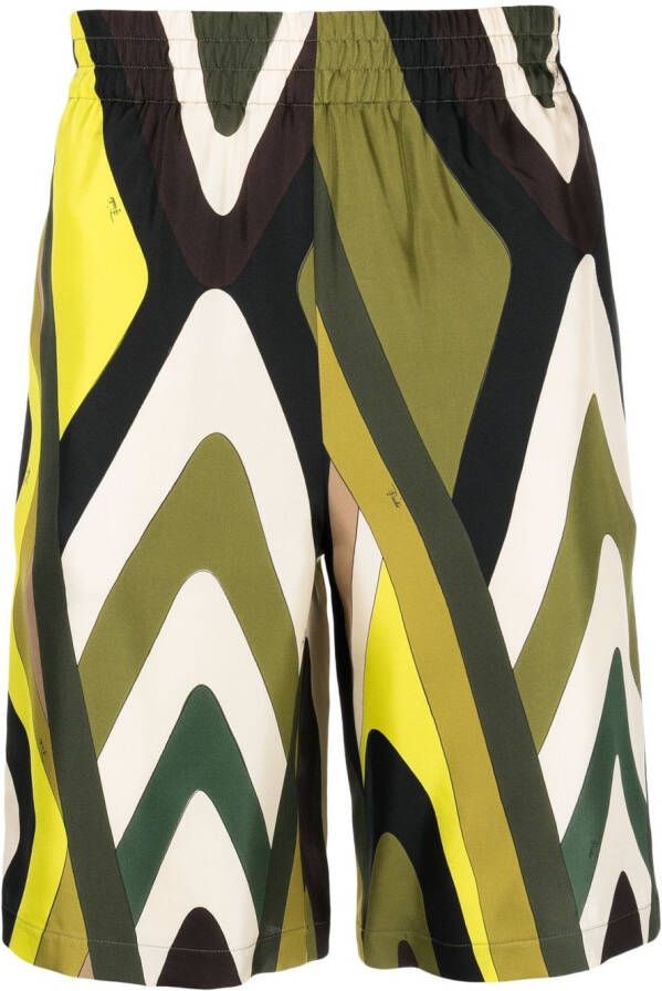 PUCCI Shorts met geometrische print Zwart