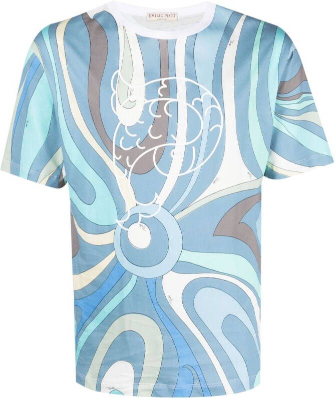 PUCCI T-shirt met print Blauw