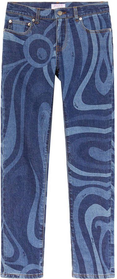 PUCCI Jeans met abstracte print Blauw