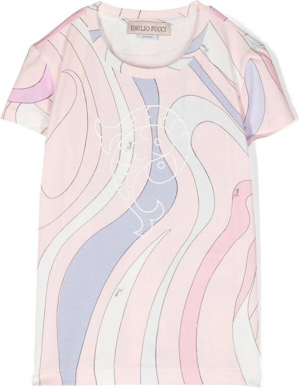 PUCCI Junior T-shirt met abstracte print Roze