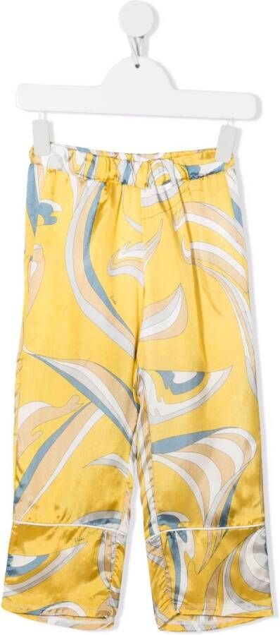PUCCI Junior Broek met abstracte print Geel