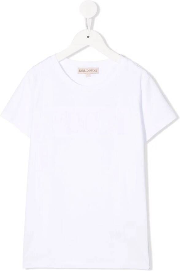 PUCCI Junior Katoenen T-shirt Wit