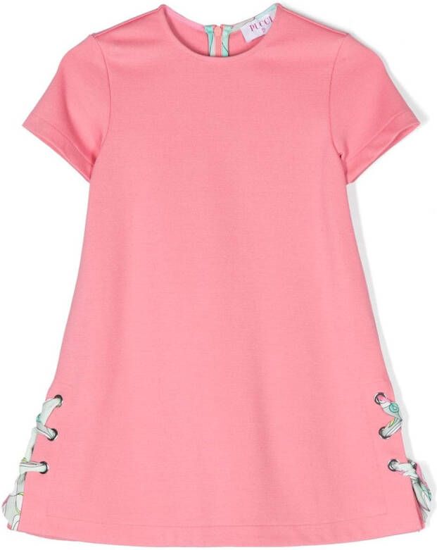 PUCCI Junior T-shirtjurk met veterdetail Roze