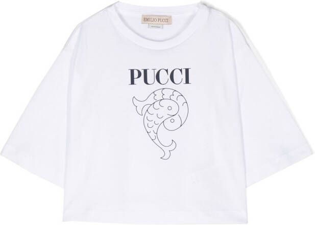 PUCCI Junior T-shirt met logoprint Wit