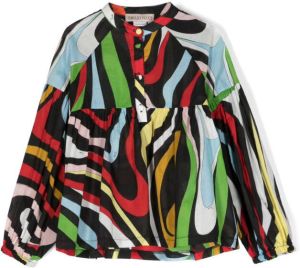 PUCCI Junior Empire-line blouse Zwart