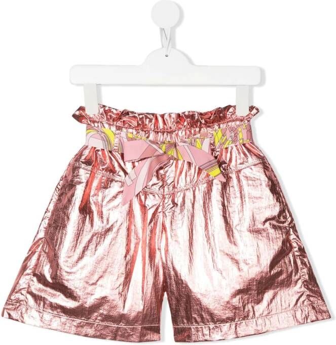 PUCCI Junior Shorts met metallic-effect Roze