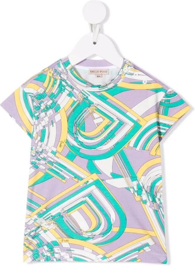 PUCCI Junior T-shirt met geometrische print Groen