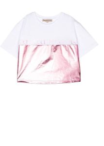 PUCCI Junior T-shirt met metallic vlak Wit