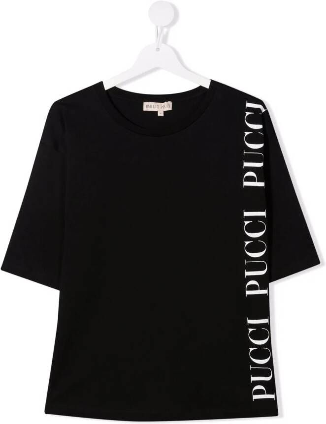PUCCI Junior T-shirt met ronde hals Zwart