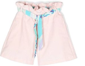 PUCCI Junior Ribfluwelen shorts Roze