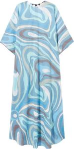 PUCCI Maxi-jurk met abstracte print Blauw