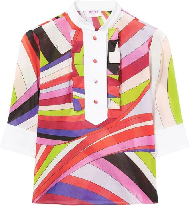 PUCCI Maxi-jurk met geometrische print Roze