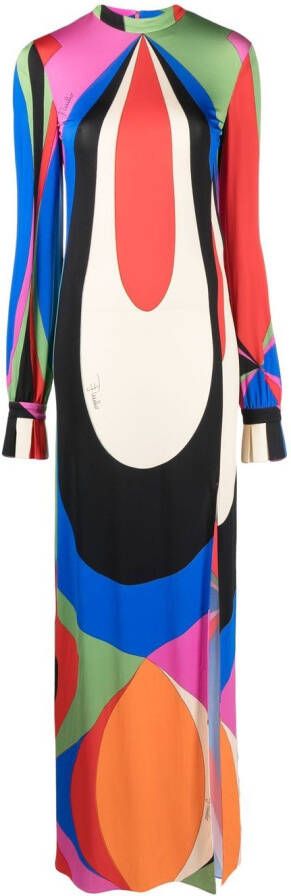 PUCCI Maxi-jurk met print Blauw
