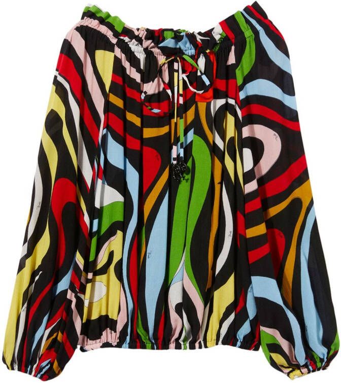 PUCCI Off-shoulder blouse Zwart