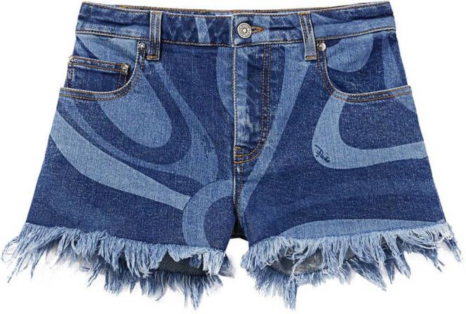 PUCCI Shorts met wafelprint Blauw