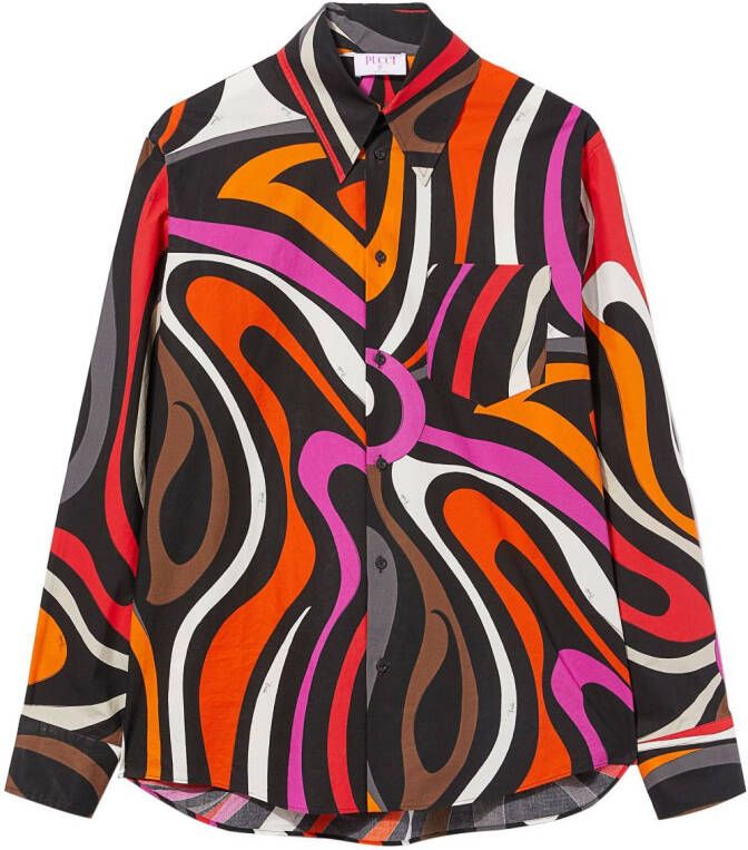 PUCCI T-shirt met abstracte print Zwart