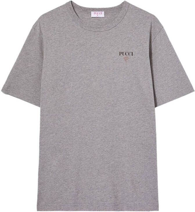 PUCCI T-shirt met logoprint Grijs