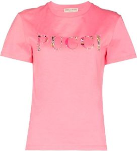 PUCCI T-shirt met logoprint Roze