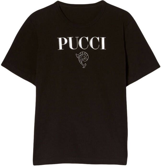 PUCCI T-shirt met logoprint Zwart