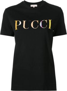 PUCCI T-shirt met logoprint Zwart