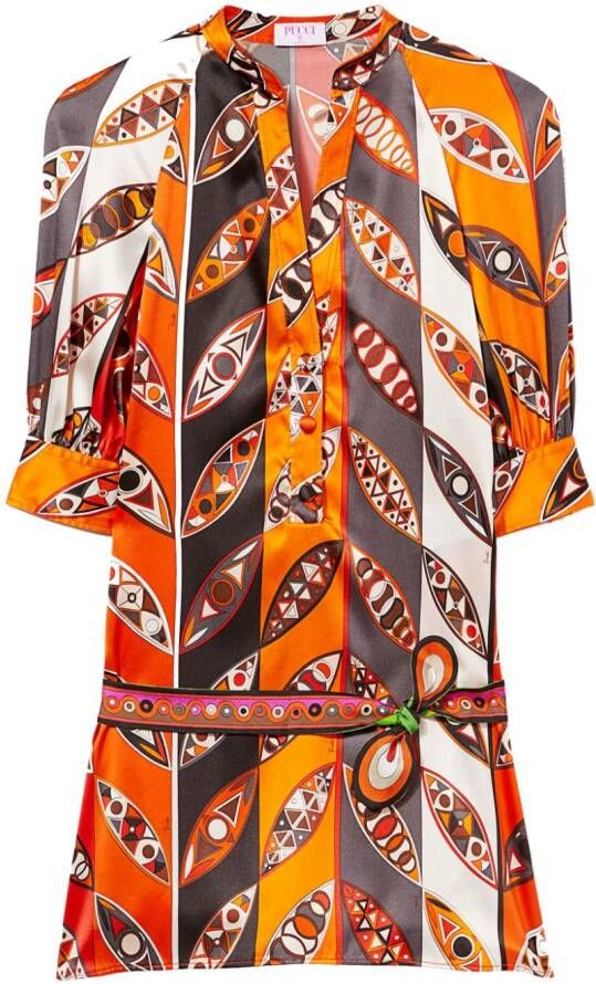 PUCCI Zijden mini-jurk Oranje
