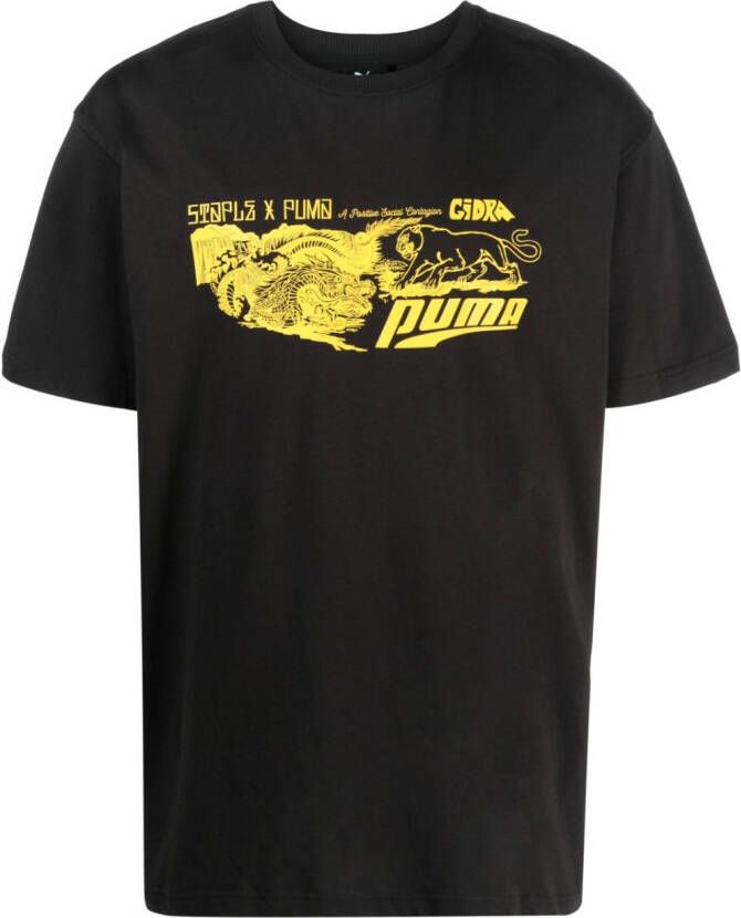 PUMA T-shirt met tekst Zwart