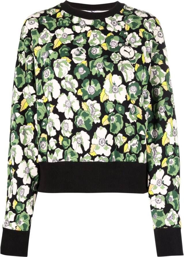 PUMA Sweater met bloemenprint Zwart