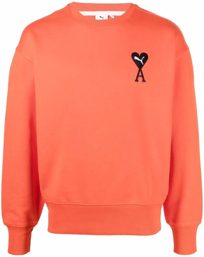 PUMA Sweater met geborduurd logo Oranje