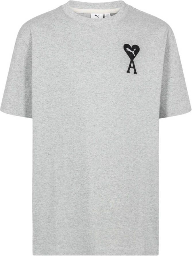 PUMA T-shirt met geborduurd logo Grijs