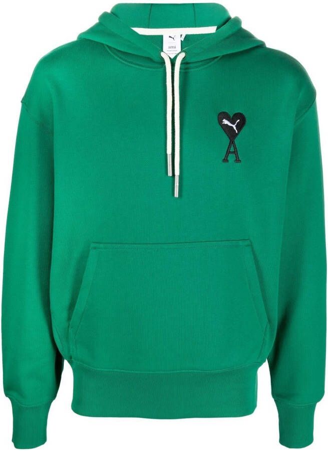 PUMA x AMI hoodie met geborduurd logo Groen