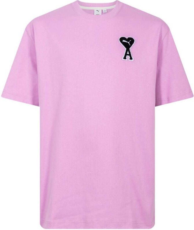 PUMA x AMI T-shirt met logopatch Roze
