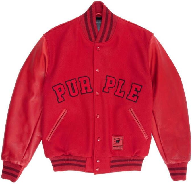 Purple Brand Bomberjack met logopatch Rood