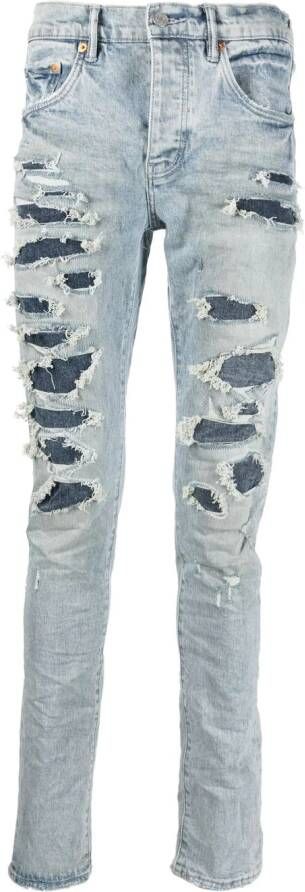 Purple Brand Gescheurde jeans Blauw