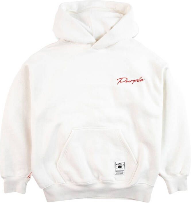 Purple Brand Hoodie met logodetail Wit